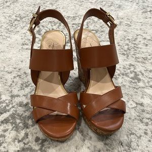 Jessica Simpson camel colored wedges